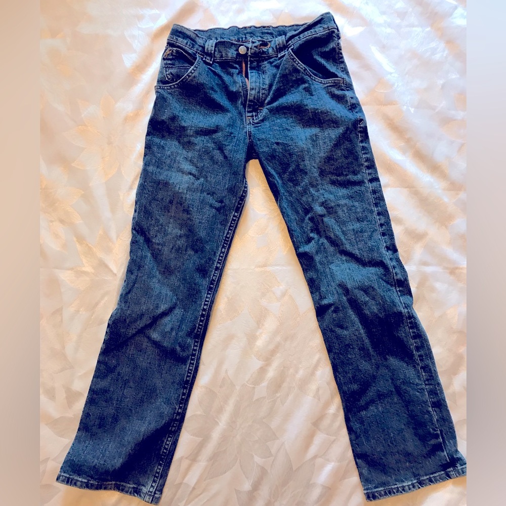 Adjustable Waist Wrangler Straight Leg Jean's